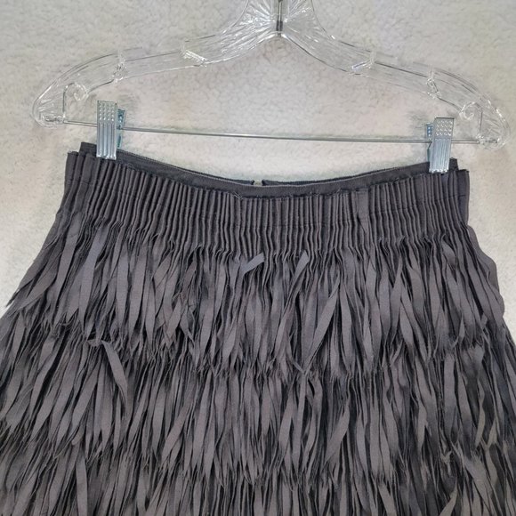 Harvey Nichols Black Willow Laser Cut Fringe Pleated Designer A Line Mini - Picture 2 of 16